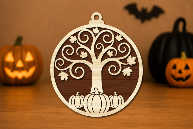 Autumn Tree Pumpkin Laser Cut SVG