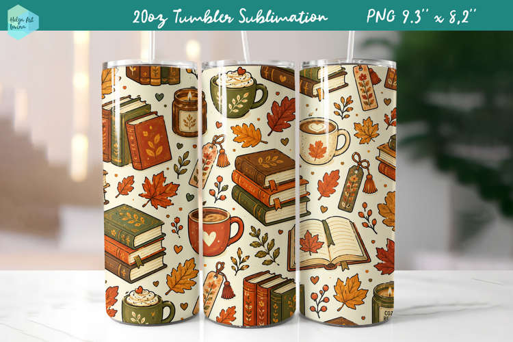 20 OZ Skinny Tumbler Sublimation | Cute Autumn