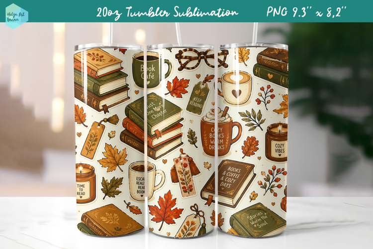 20 OZ Skinny Tumbler Sublimation | Cute Autumn
