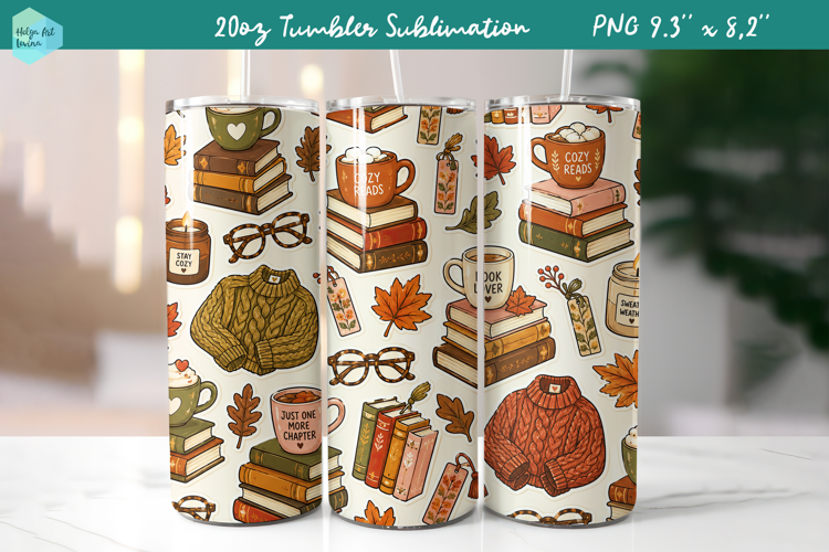 20 OZ Skinny Tumbler Sublimation | Cute Autumn