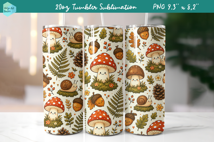 20 OZ Skinny Tumbler Sublimation | Cute Autumn