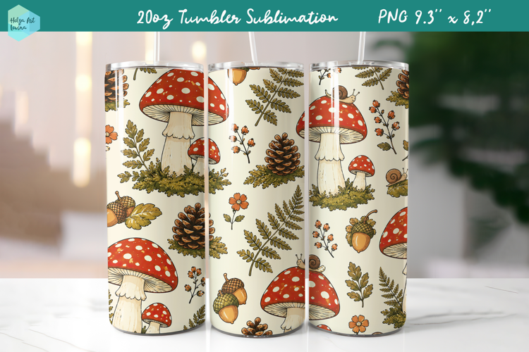 20 OZ Skinny Tumbler Sublimation | Cute Autumn