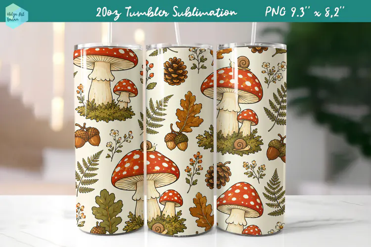 20 OZ Skinny Tumbler Sublimation | Cute Autumn