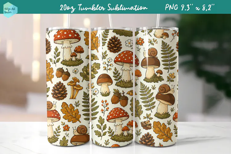 20 OZ Skinny Tumbler Sublimation | Cute Autumn