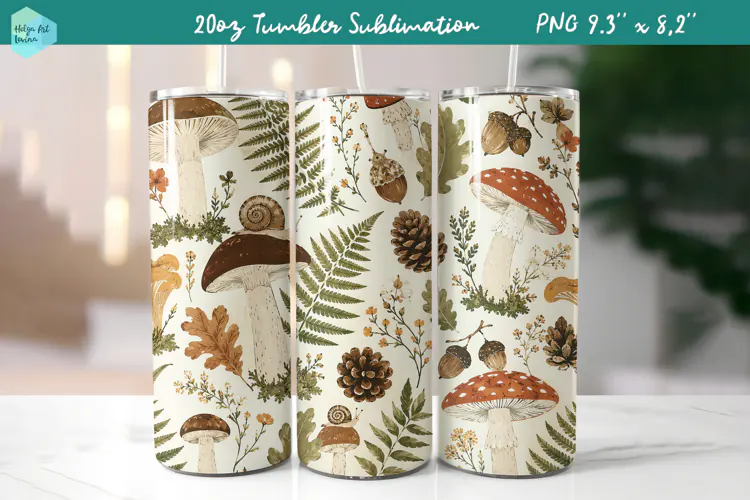 20 OZ Skinny Tumbler Sublimation | Cute Autumn