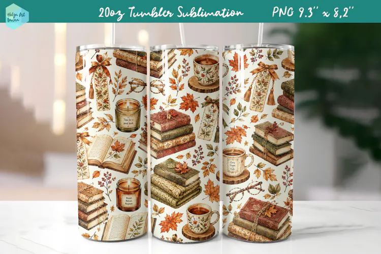 20 OZ Skinny Tumbler Sublimation | Cute Autumn