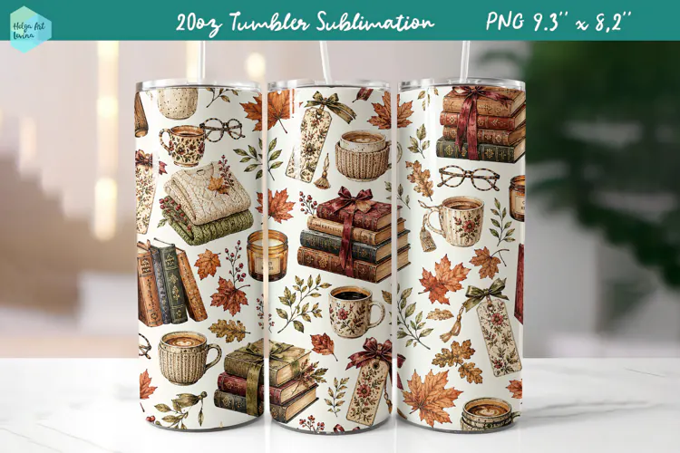 20 OZ Skinny Tumbler Sublimation | Cute Autumn