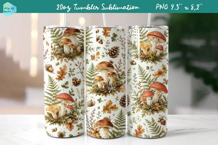20 OZ Skinny Tumbler Sublimation | Cute Autumn