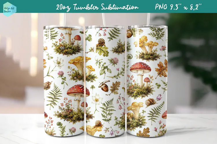 20 OZ Skinny Tumbler Sublimation | Cute Autumn