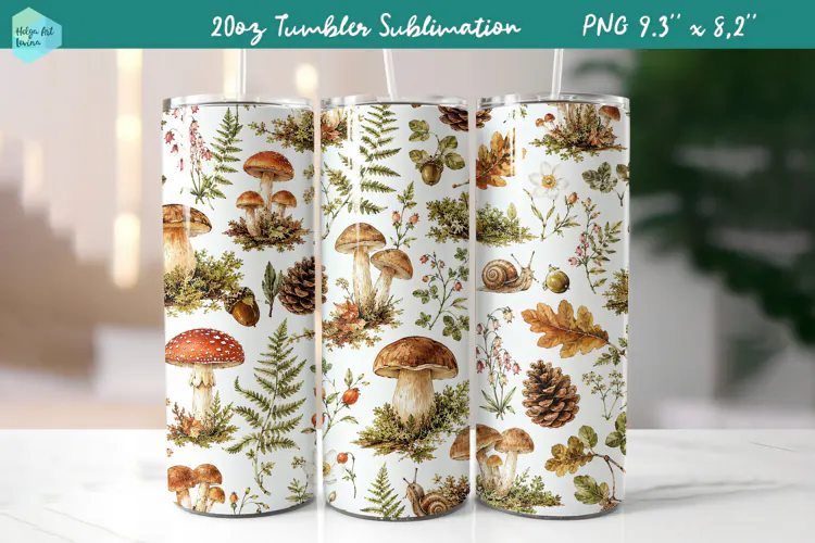20 OZ Skinny Tumbler Sublimation | Cute Autumn