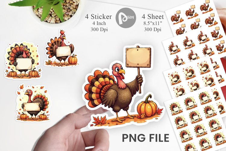 Autumn Turkey Sticker