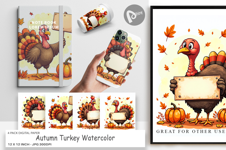 Autumn Turkey Digital Paper