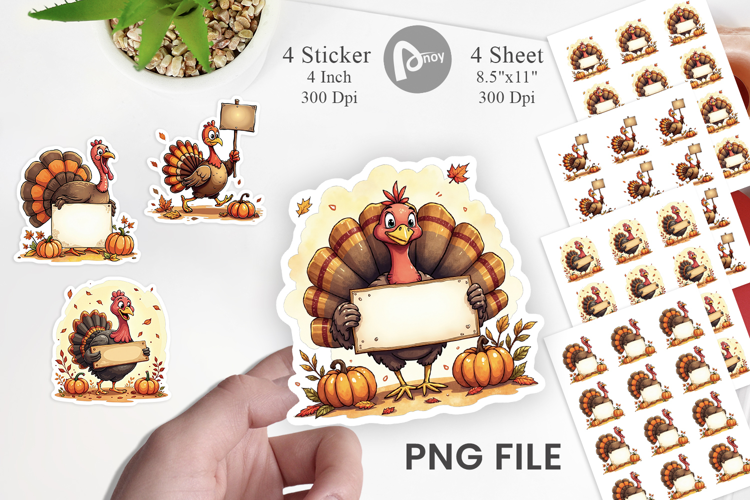 Autumn Turkey Sticker