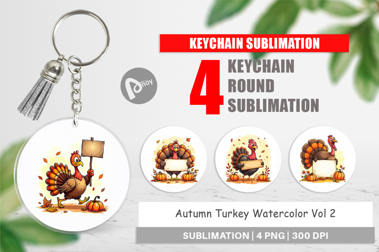Autumn Turkey Keychain