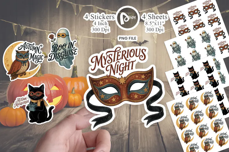 Autumn Twilight Masquerade Sticker