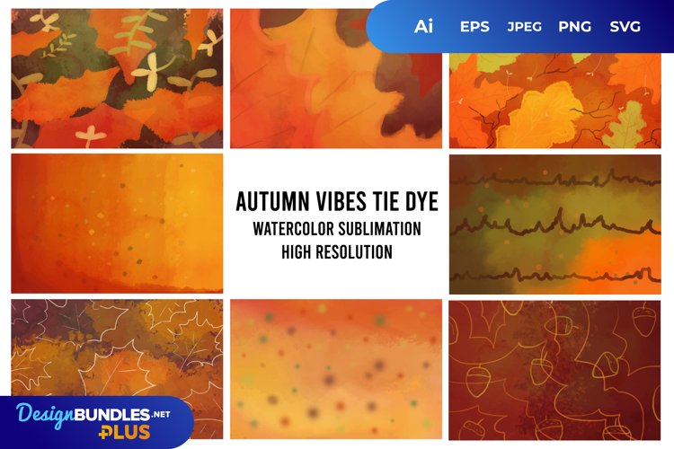 Autumn Vibe Tie Dye Watercolor Sublimation Background