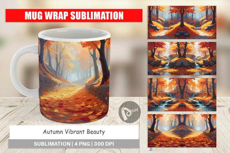 Mug Wrap Design Autumn Vibrant Beauty