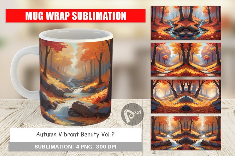 Mug Wrap Design Autumn Vibrant Beauty