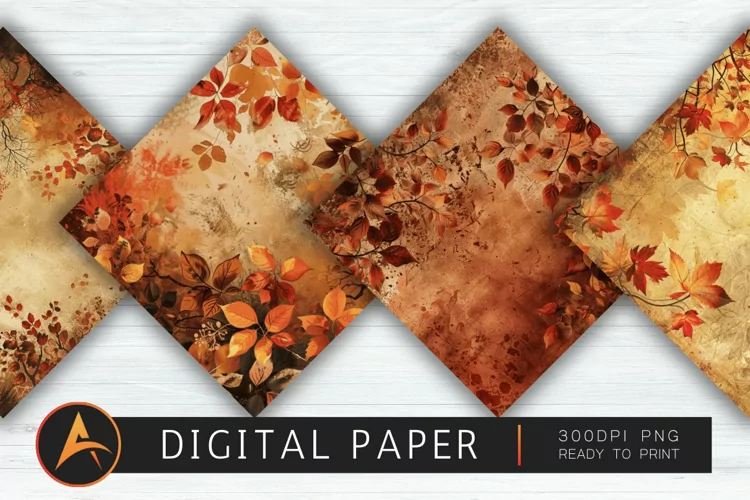 Autumn Wall Art Digital Paper