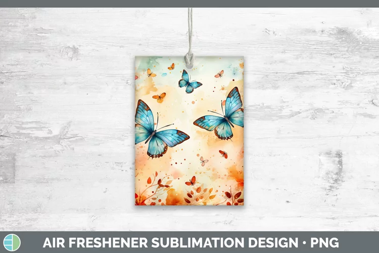 Autumn Watercolor Butterfly Air Freshener Sublimation Car Fr