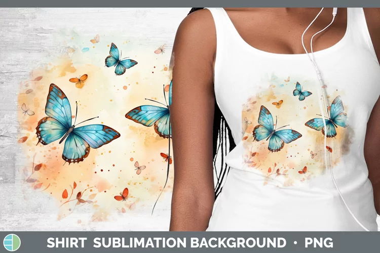 Autumn Watercolor Butterfly Shirt Sublimation Sublimation Ba