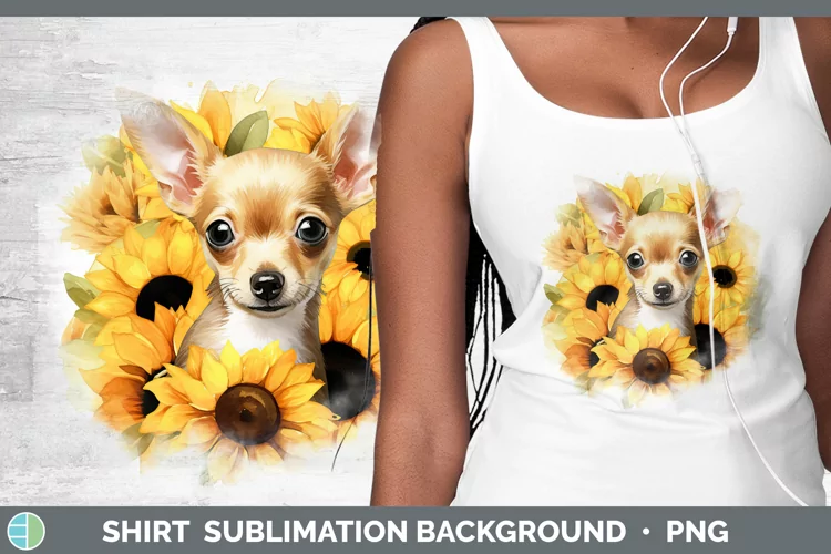 Autumn Watercolor Chihuahua Shirt Sublimation Sublimation Ba
