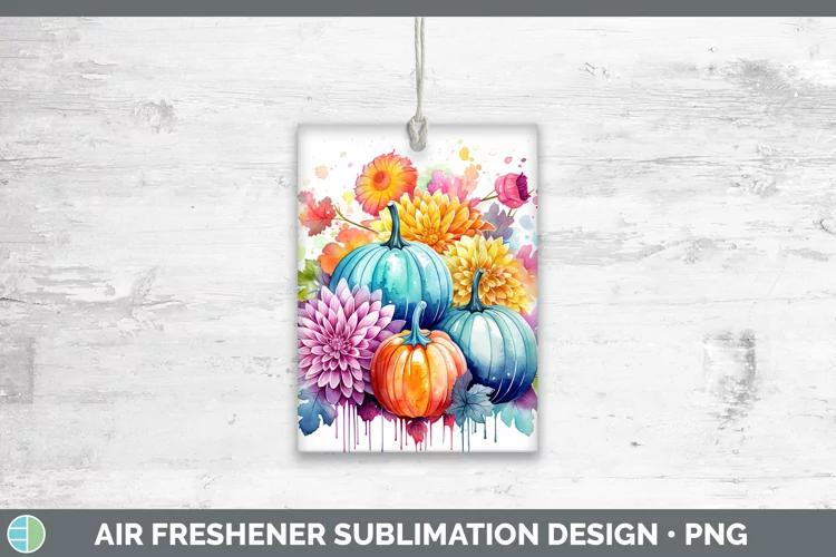 Autumn Watercolor Chrysanthemums Air Freshener Sublimation C
