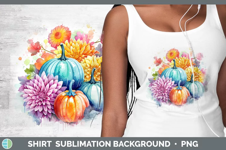 Autumn Watercolor Chrysanthemums Shirt Sublimation Sublimati