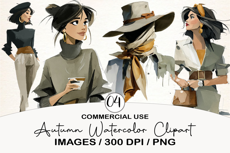 Autumn Watercolor Clipart PNG
