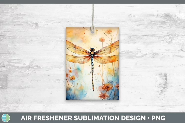 Autumn Watercolor Dragonfly Air Freshener Sublimation Car Fr