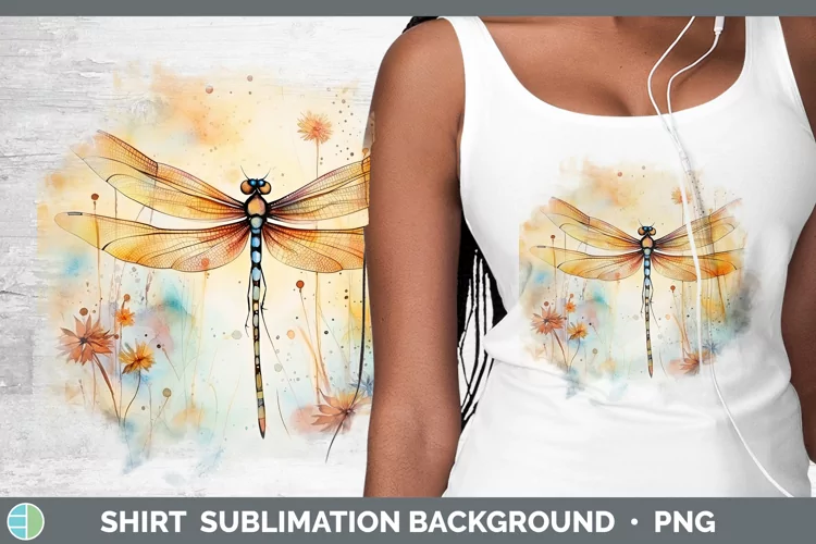Autumn Watercolor Dragonfly Shirt Sublimation Sublimation Ba