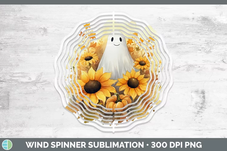 Autumn Watercolor Ghost Wind Spinner Sublimation Spinner Des