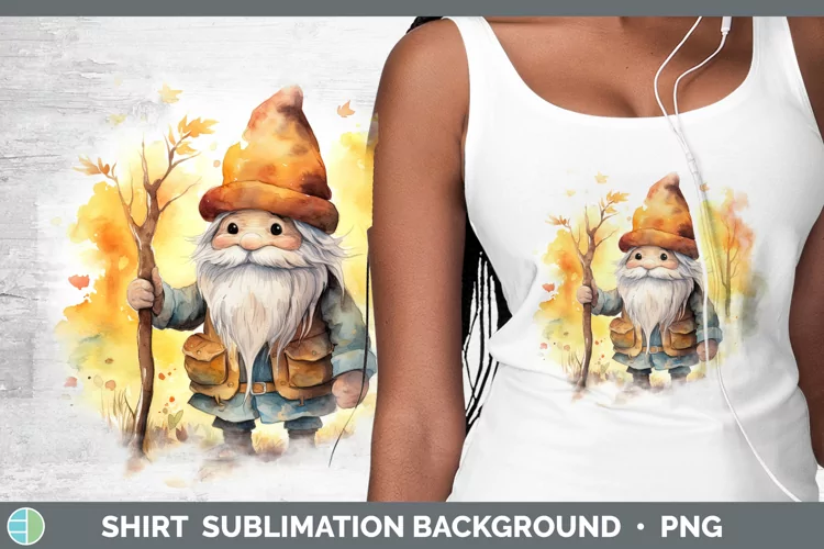 Autumn Watercolor Gnomes Shirt Sublimation Sublimation Backg