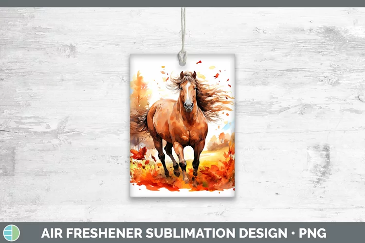 Autumn Watercolor Horse Air Freshener Sublimation Car Freshe