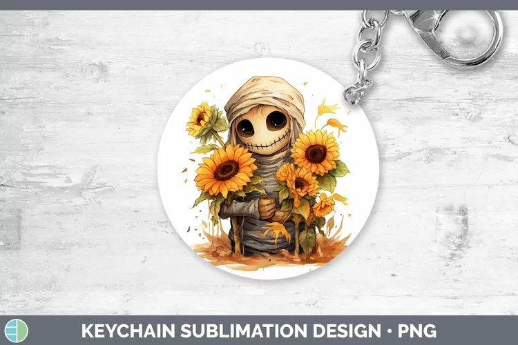 Autumn Watercolor Mummy Keychain Sublimation Keyring Designs