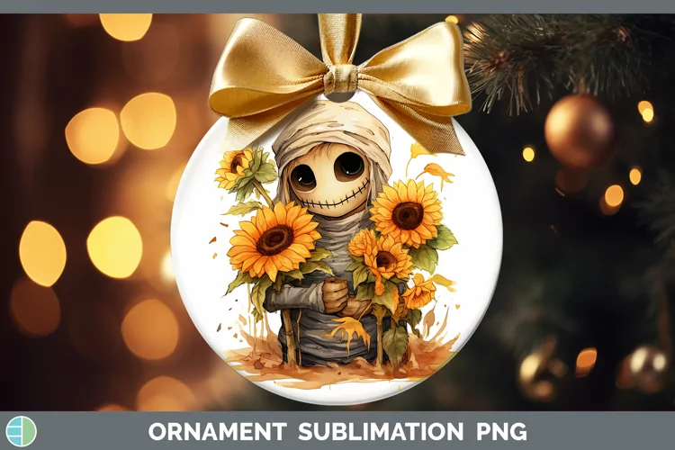 Autumn Watercolor Mummy Ornament Sublimation Bauble Designs