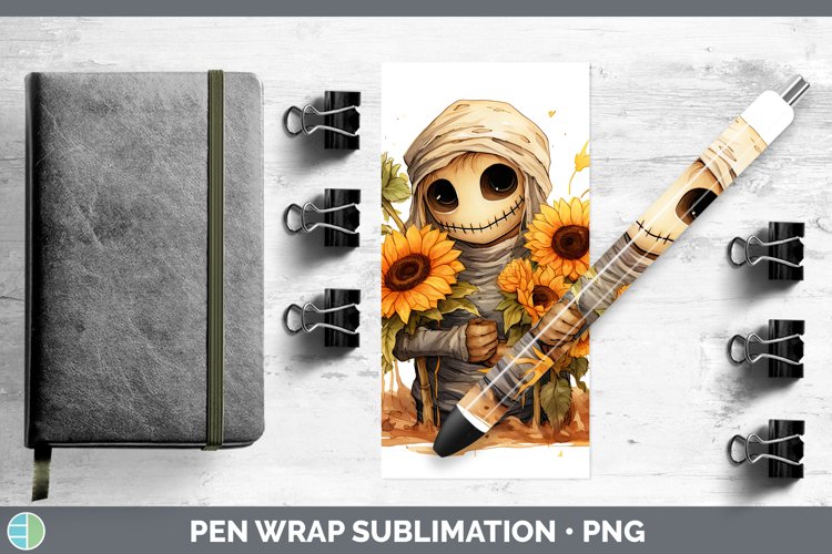 Autumn Watercolor Mummy Pen Wrap Sublimation Epoxy Pen Desig