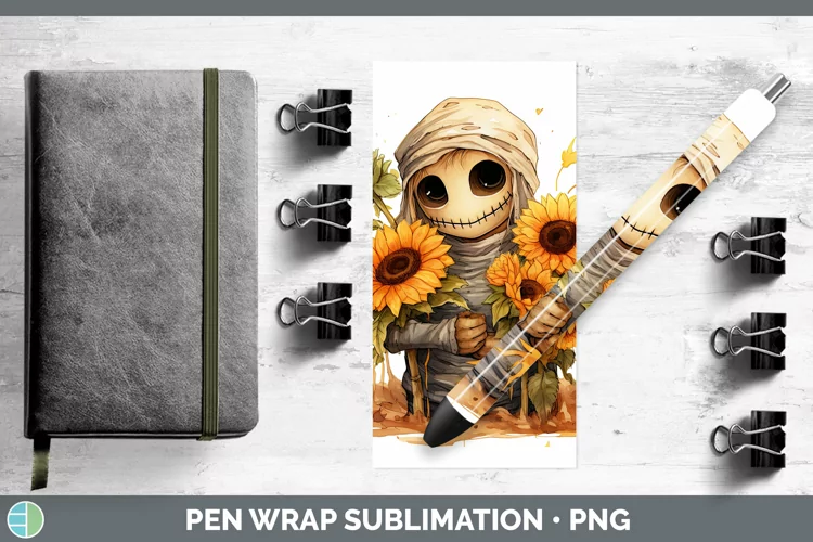 Autumn Watercolor Mummy Pen Wrap Sublimation Epoxy Pen Desig