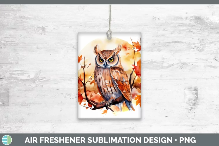 Autumn Watercolor Owl Air Freshener Sublimation Car Freshene
