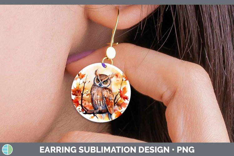 GorgeousAutumn Watercolor Round Earrings design.