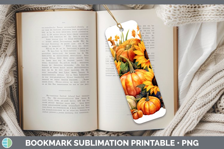 GorgeousAutumn Watercolor Bookmark design.