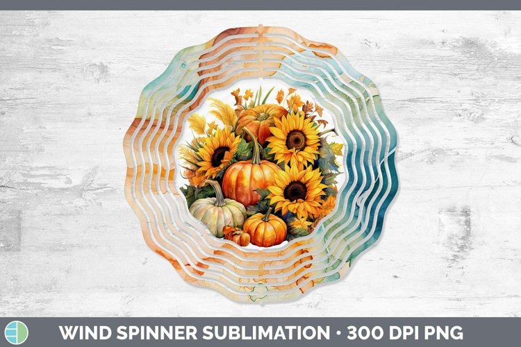 Autumn Watercolor Pumpkins Wind Spinner Sublimation Spinner