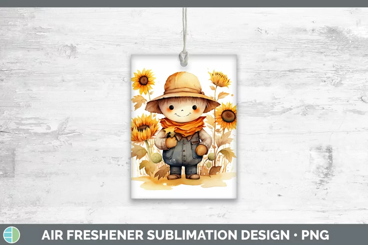 Autumn Watercolor Scarecrow Air Freshener Sublimation Car Fr
