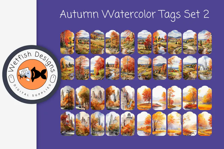 Autumn Watercolor Tags 2