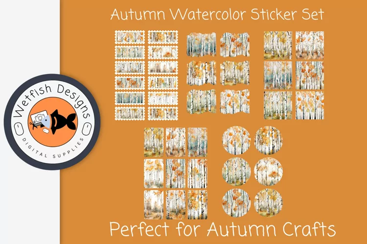 Autumn Watercolor Sticker Collection