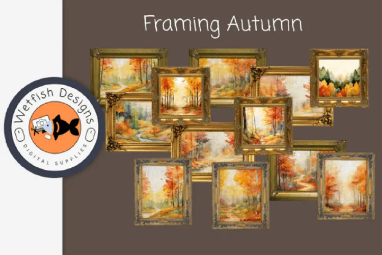 Framing Autumn PNG Thanksgiving Stickers