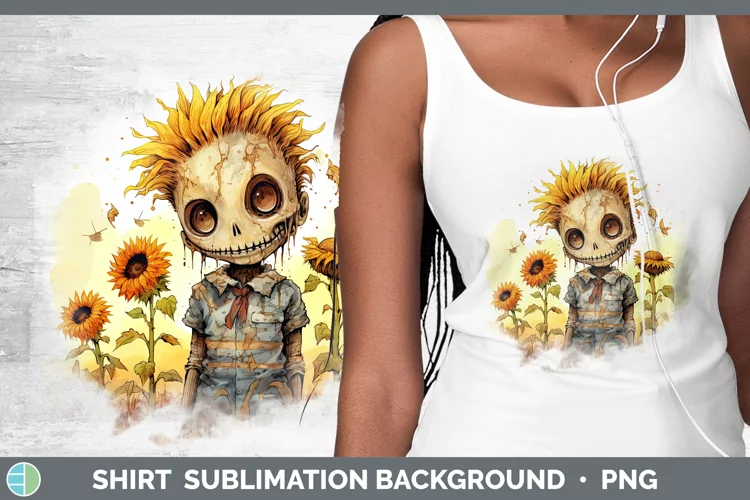 Autumn Watercolor Zombie Shirt Sublimation Sublimation Backg