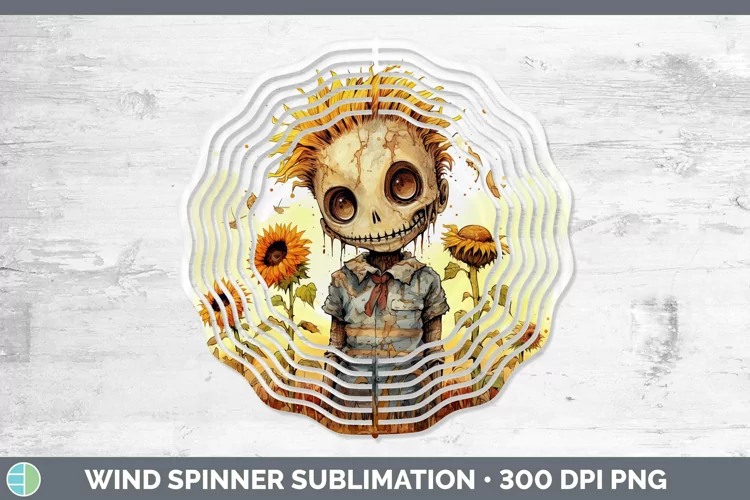 Autumn Watercolor Zombie Wind Spinner Sublimation Spinner De