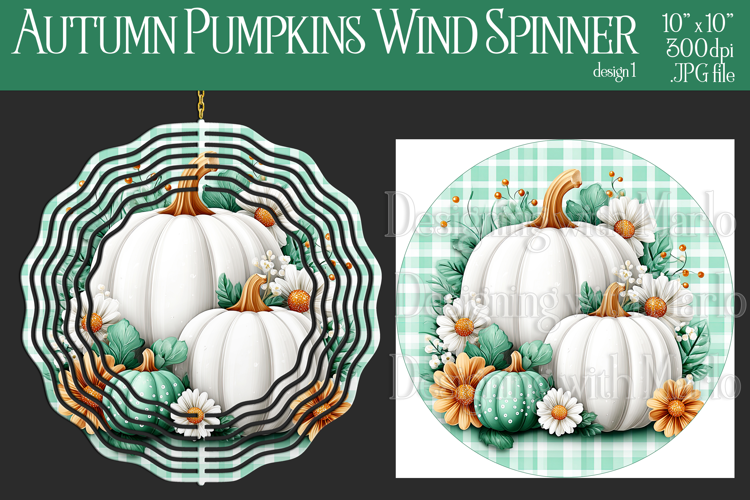 Autumn Wind Spinner, Sublimation Pumpkins Wind Spinner, w1