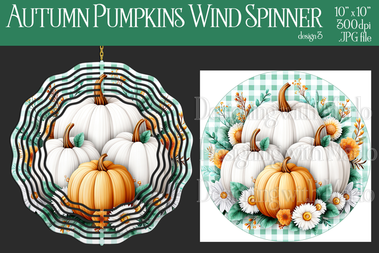 Autumn Wind Spinner, Sublimation Pumpkins Wind Spinner, w3